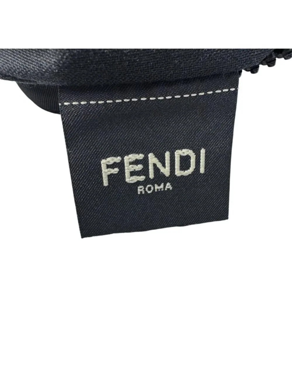 Fendi Baguette Phone Pouch Nylon Shoulder Bag Black